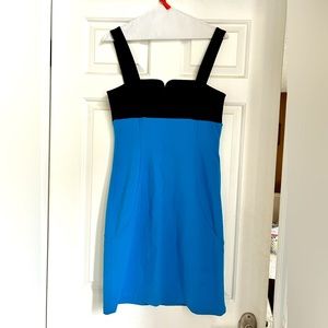 Blue and black cocktail dress